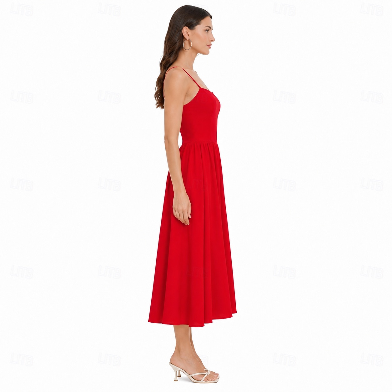 Anos 50 Retro Vintage Até o Tornozelo Vestidos Vestido swing Alças Finas Côr Sólida Justo & Evasê Balanço Fantasia Mulheres Dia dos namorados Festa de Chá Casual / Diário Adulto Vestido Verão de 2026 por $37.99 –P3