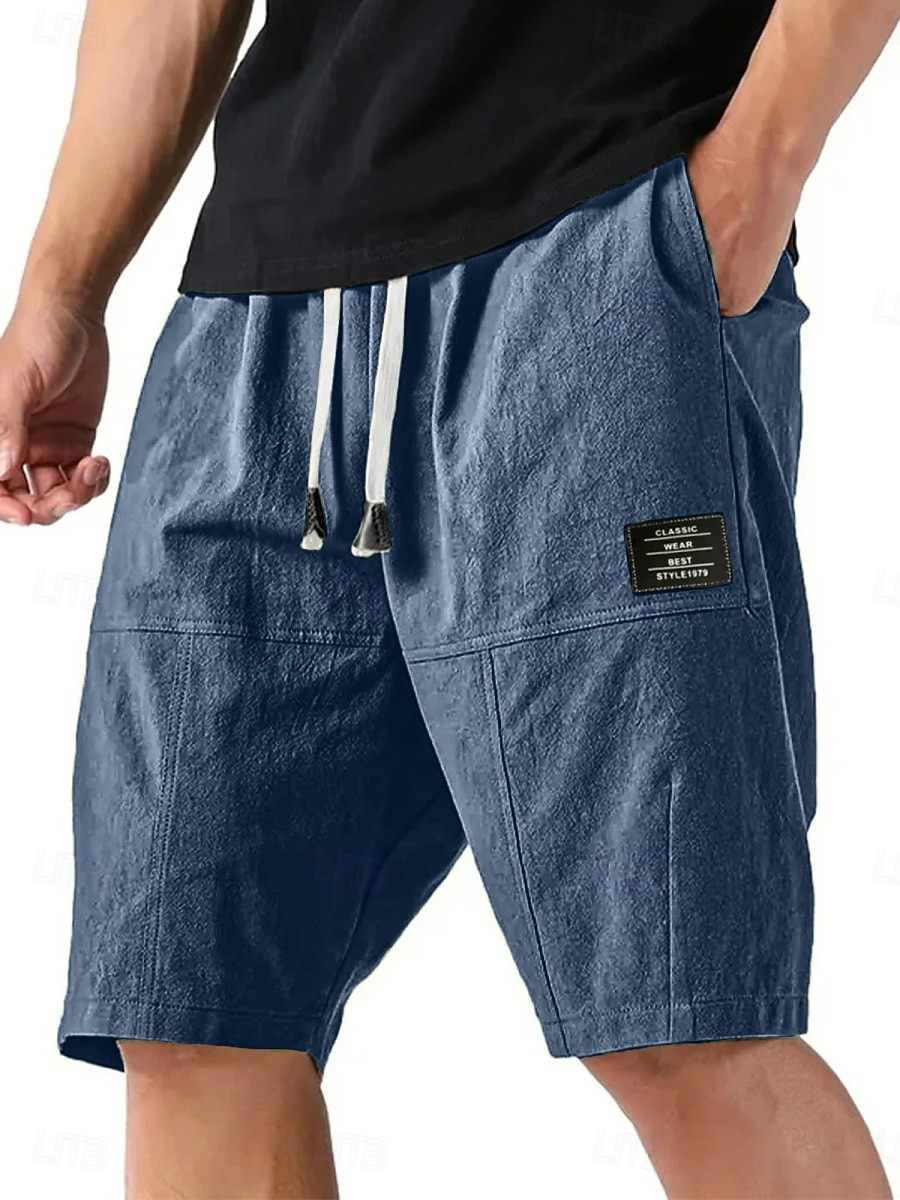 SoftFade™ Pánské šortky Letní šortky Casual šortky Kyselinově wash šortky Patchwork Kapsa Elastický pas Hladký Praný Komfort Prodyšné Délka po kolena Casual Outdoor Pláž Dovolená Móda 2026 - $31.99 –P7