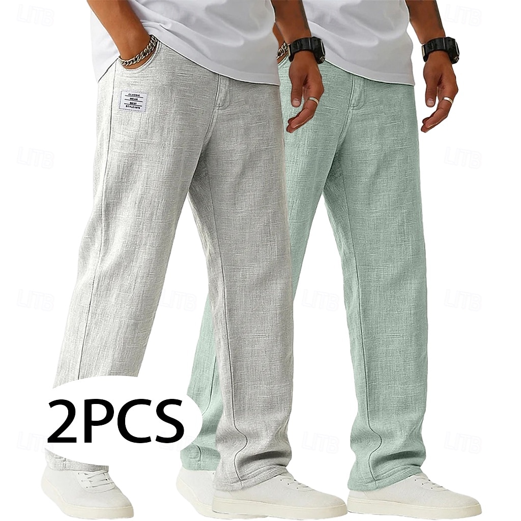 Per uomo Pantaloni di Lino Pantaloni Pantaloni Estivi Pantaloni Larghi Coulisse Elastico in vita Gamba Dritta Semplice Leggero Traspirante Lunghezza intera Casuale Quotidiano All'aperto Vacanza Moda del 2026 a $45.99 –P10