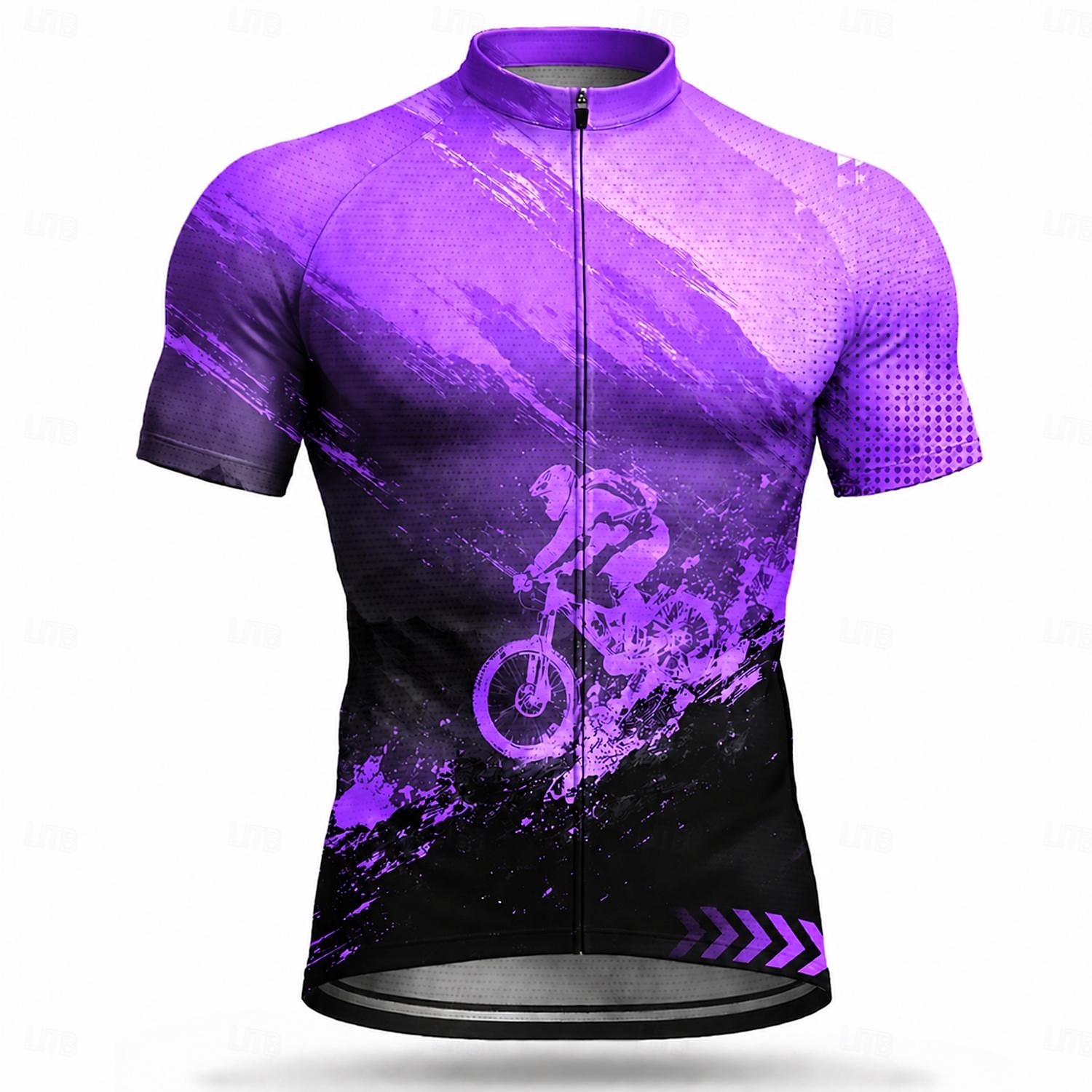 Heren Wielrenshirt Geometrisch Korte mouw Fietsen Shirt Kleding Bovenlichaam met 3 achterzakken UV-bestendig Sneldrogend Met zakken Ademend Sport blauw Geel Paars Kleding 2026 - $28.99 –P10