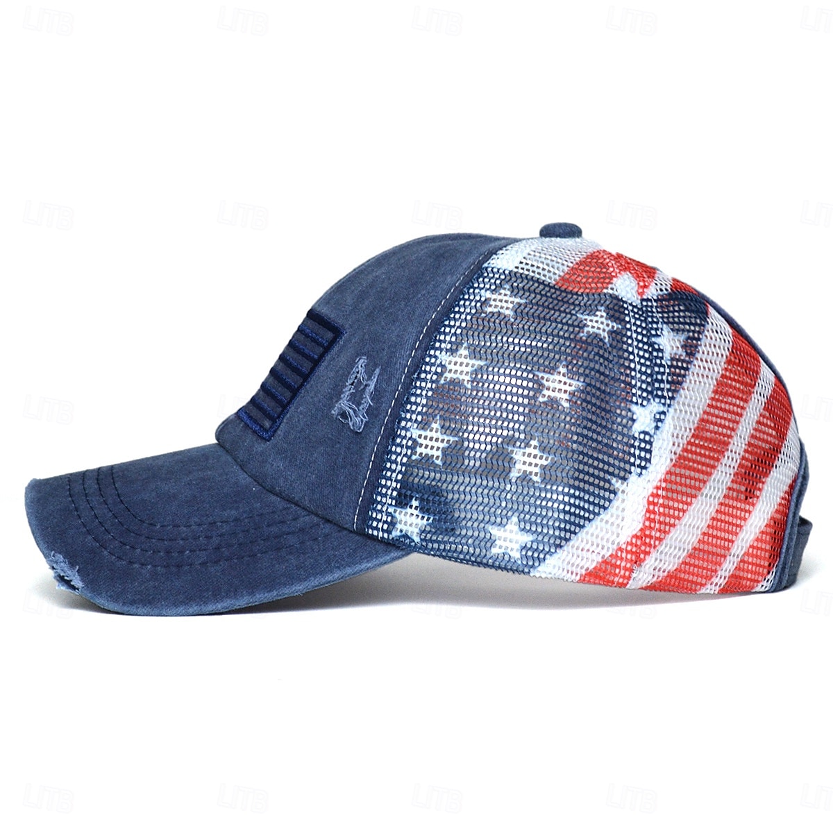 Bold Freedom Ponytail Cap, patriotische Baseballkappe mit Used-Look und amerikanischer Flagge für Damen, Trucker-Cap aus gewaschener Baumwolle, verstellbarer Sonnenhut mit Klettverschluss zum 250. 2026 - $16.99 –P9