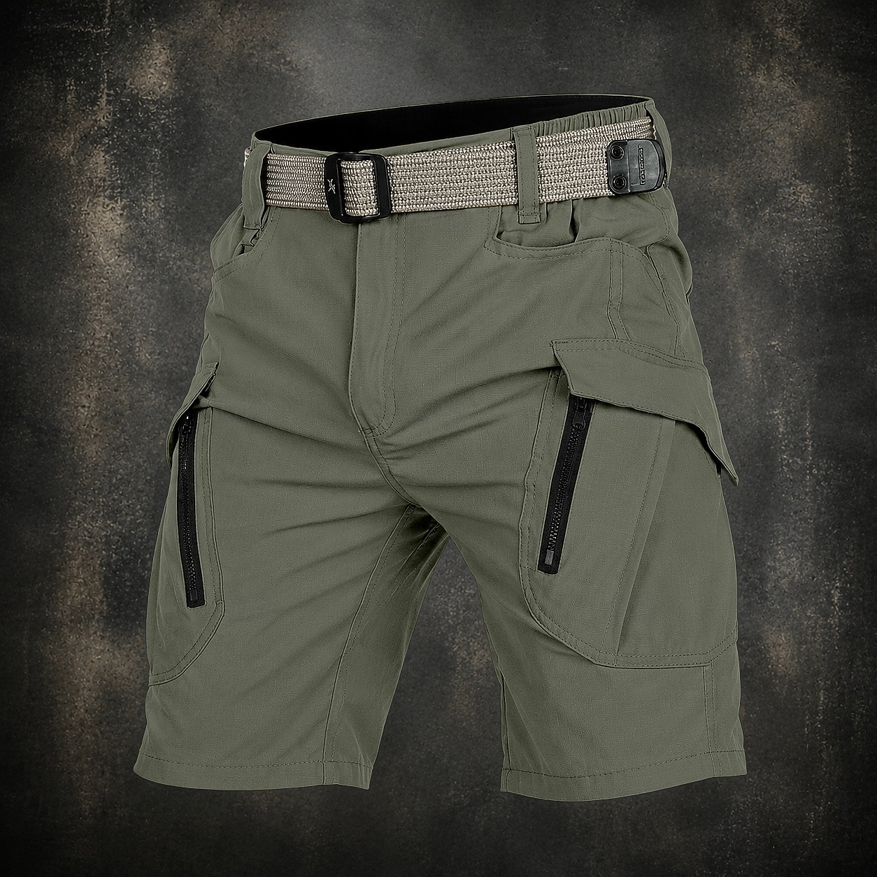 Men's Lightweight Cargo Shorts Comfort Waist Tactical Cargo Shorts Quick Dry Multi Pocket Plain Knee Length Casual Outdoor Streetwear Fashion Streetwear Khaki Black Inelastic 2026 - CHF27.53 –P2