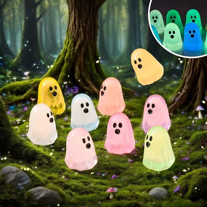 30PCS Glow in The Dark Ghost Charms for Halloween, Cute Transparent White Resin Ghost Pendants for Jewelry Making, DIY Crafts, Necklace Bracelet Earrings Accessories, Mini Ghost Ornaments Gifts 2026 - $15.49 –P1