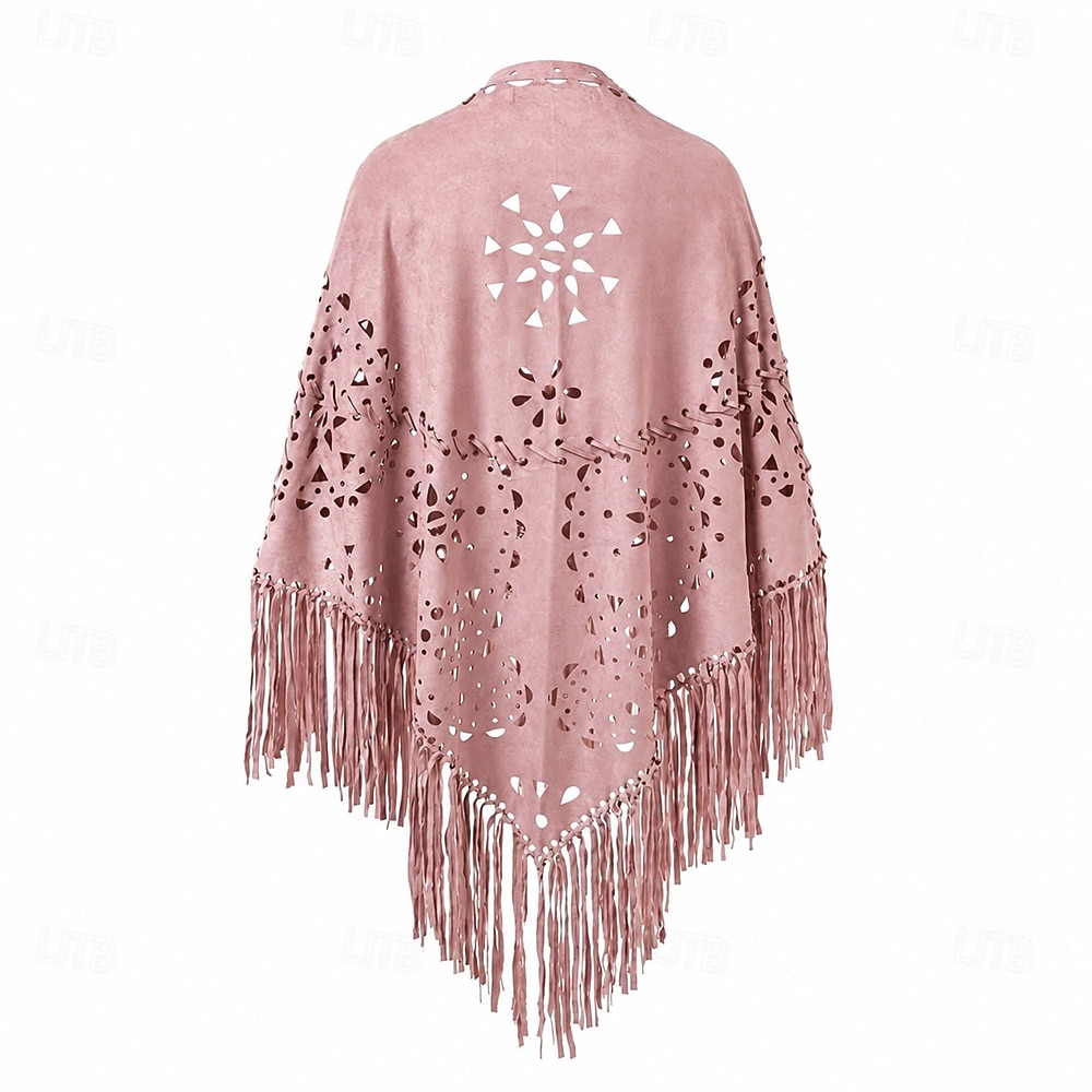 Retro Vintage Hippie 1970s Cape Hippie Tassel Fringe Fancy Dress Women's Carnival Music Festival Holiday Adults' 2026 - $49.99 –P9