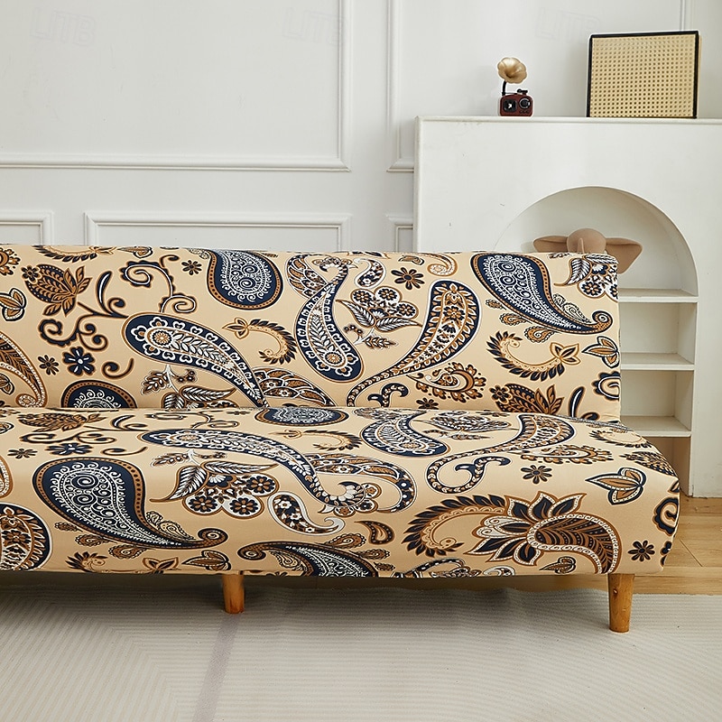 Printed Futon Cover Stretch Sofa Bed Slipcovers Full Twin Queen Size Armless Couch Loveseat Protector Covers with Elastic Bottom for Living Room Bedroom Furniture 2026 - $34.99 –P5