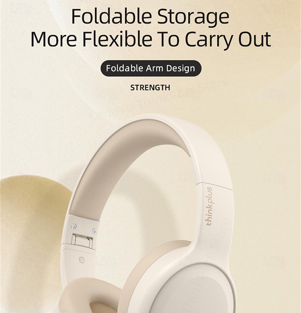 Lenovo Noise Cancelling Headphones Over Ear, Hi-Fi Stereo Wireless Bluetooth Headset, Foldable & Comfortable Design with Built-in Mic for Travel, Home Office, PC, Smartphone 2026 - $28.99 –P12