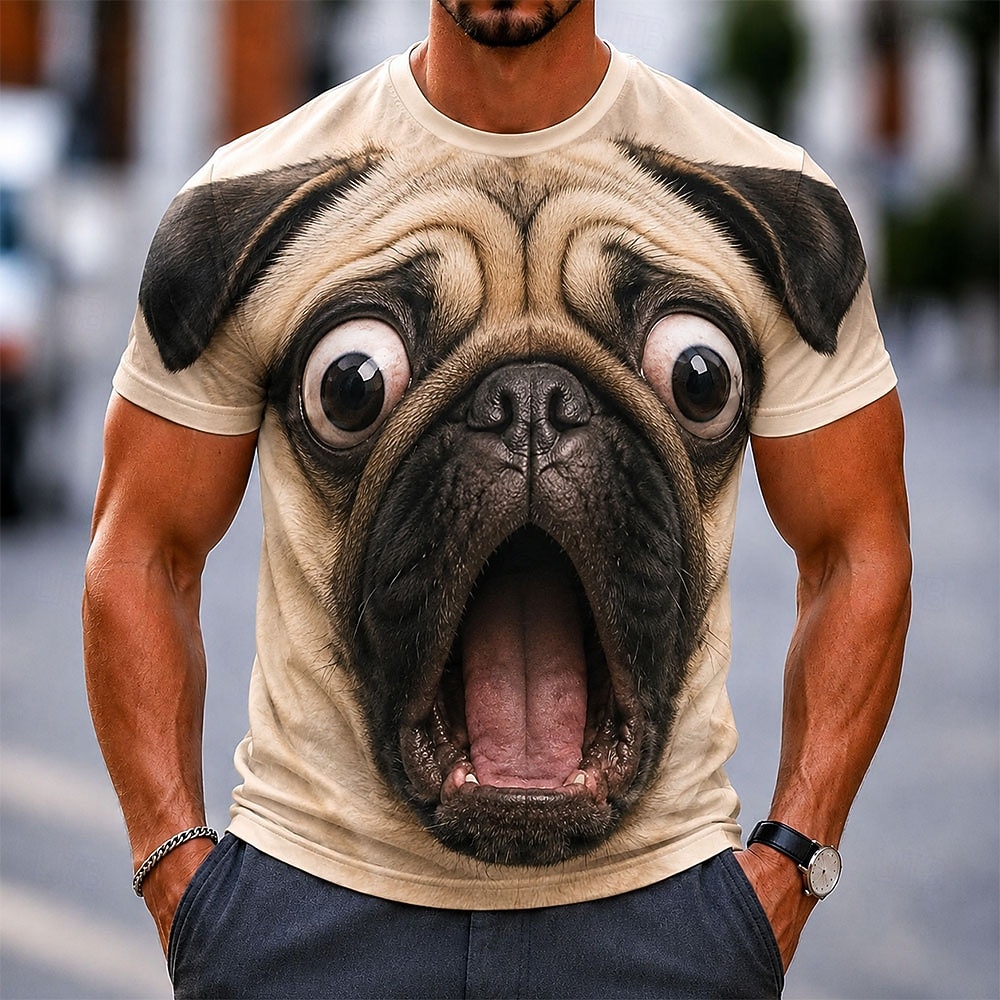 Herre Dyr Dovendyr T skjorte Kortermet T skjorte 3D-utskrift Crew-hals Skjorte Morsom Avslappet Daglig Gate Blå Grønn Kakifarget Sommer Vår Klær S M L XL 2XL 3XL 2026 - $19.99 –P2