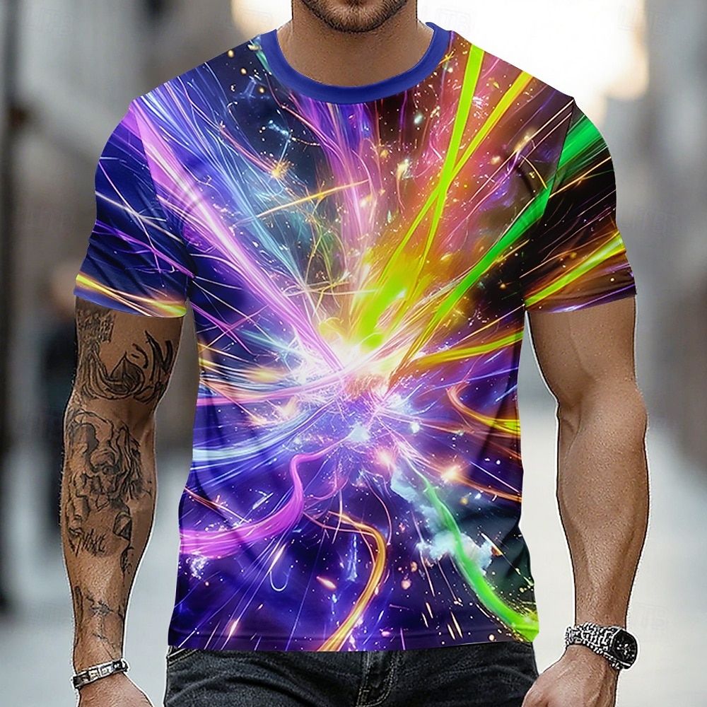 Homme Géométrique Abstrait Multicolore T-shirt Manche Courte T-shirt Impression 3D Col ras du cou Chemise Mode Occasionnel Quotidien Rue Noir 1 Noir Noir 2 Été Printemps Vêtement Tenue S M L XL XXL de 2026 ? $19.99 –P1
