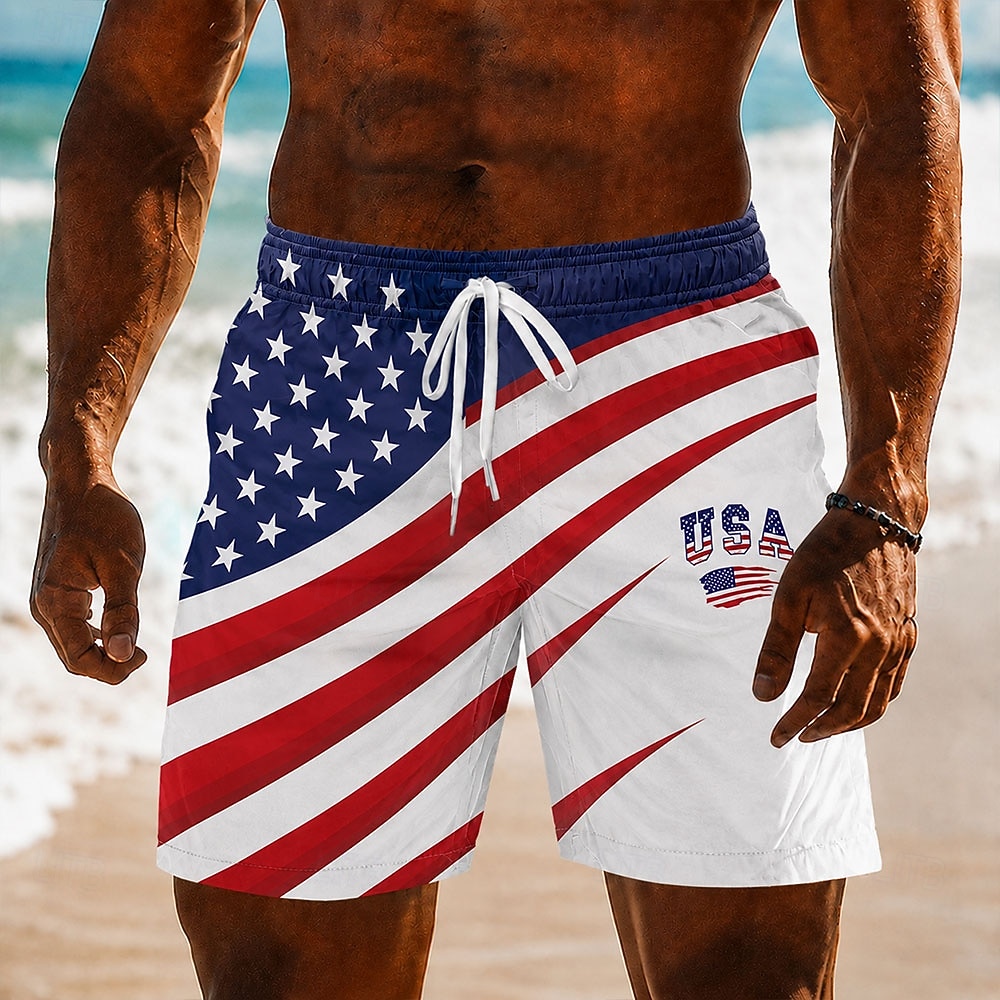 4 luglio 2026 250° Per uomo Bandiera Americana Costumi da bagno Costumi da bagno Pantaloncini da bagno Pantaloncini da Surf Misura del girovita medio Patriotico Quotidiano All'aperto Festival Tasche del 2026 a $20.99 –P1