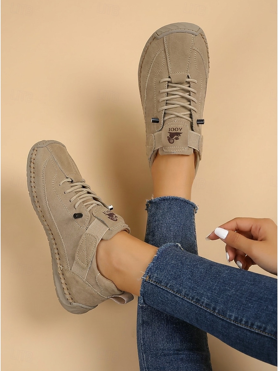 Women's Khaki Wide Width Comfort Walking Shoes – Extra Wide Toe Box Casual Sneakers with Soft Leather Upper & Flexible Non-Slip Sole for Travel, Outdoor and Everyday Wear 2026 - $46.99 –P6
