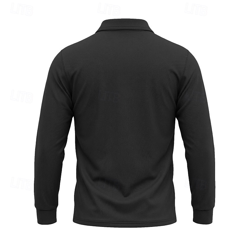 Per uomo Tinta unita Maglietta sportiva Polo da golf Maglia da tennis Maglietta da tennis Manica Lunga Tasca Bottoni Leggero Elastico Traspirante Tennis Golf Corsa Colletto a Camicia Top Bianco Cachi del 2026 a $7.99 –P19