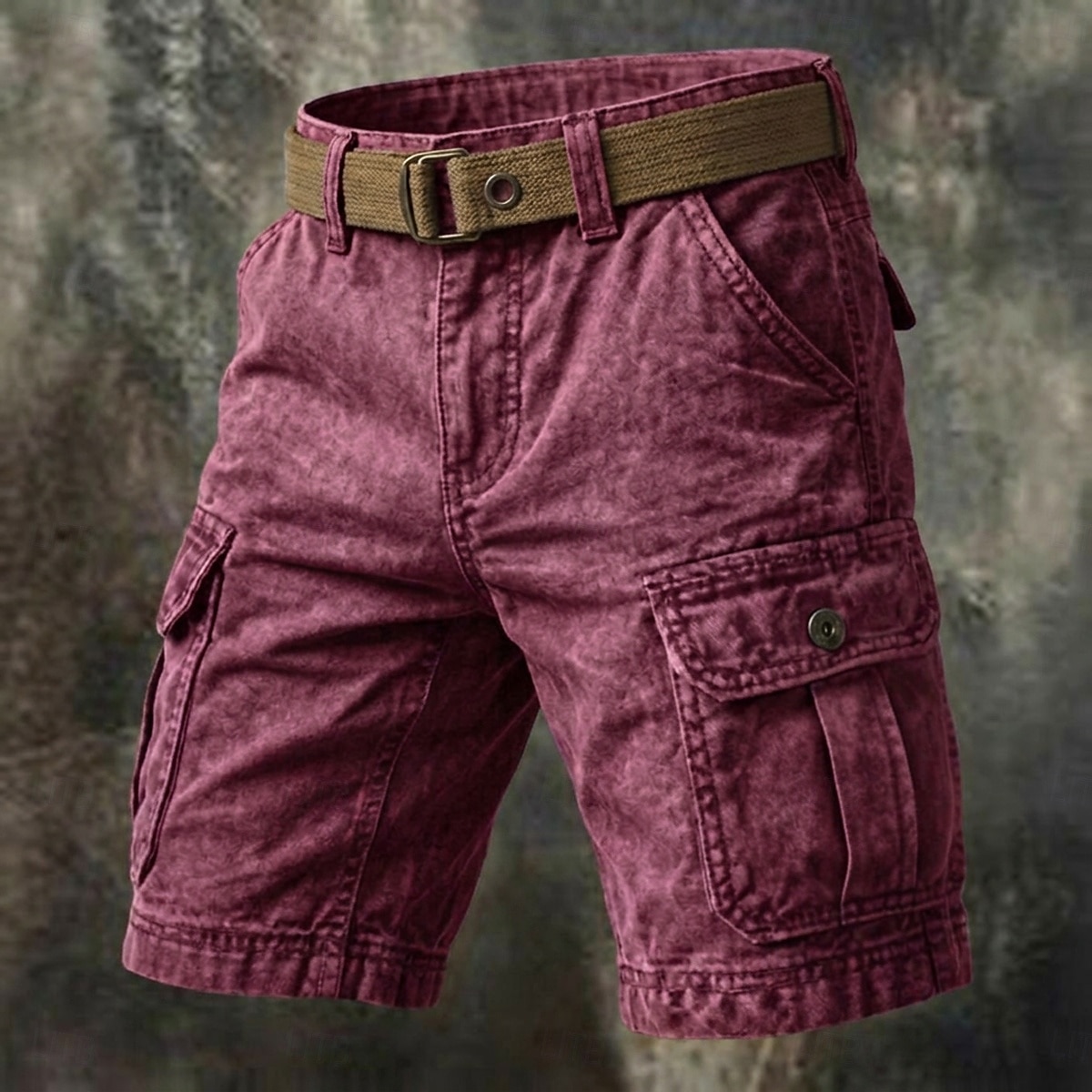 Herre Cargoshorts Shorts Sommershorts Casual shorts Syrevaskede shorts Lomme Elastisk midje Vasket Komfort Pustende Knelengde Avslappet utendørs Strand Ferie Mote Navyblå Himmelblå Mikroelastisk 2026 - $39.99 –P10