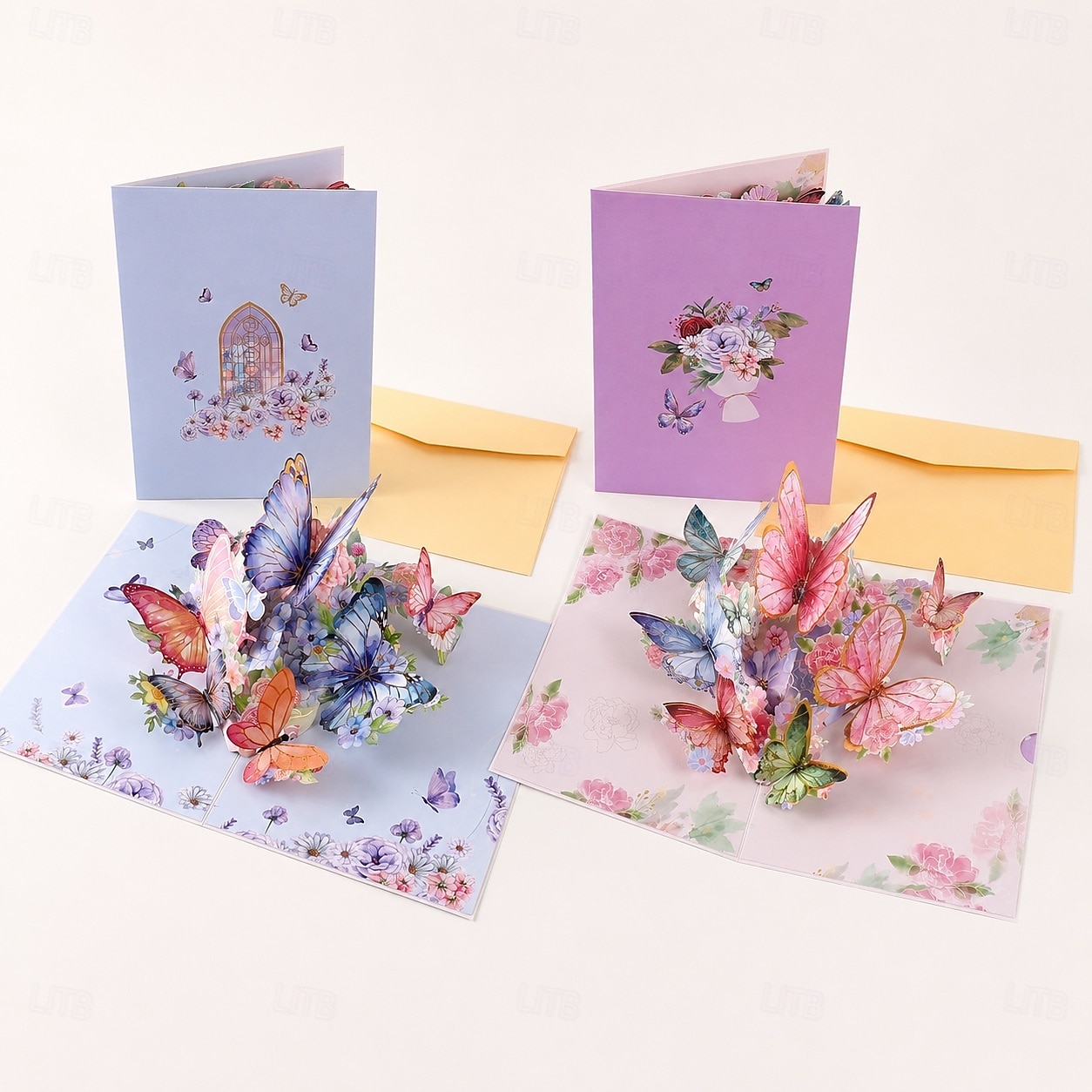 Confezione da 2 biglietti d'auguri 3D a comparsa con bouquet di fiori e girasoli &Garofani di carta in vaso per la festa della mamma, compleanno, anniversario, auguri di pronta guarigione, biglietto del 2026 a $25.99 –P6