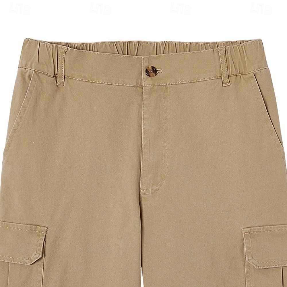 Homme Bermuda Shorts cargo Shorts Multi-poches Jambe Droite Uni Confort Doux Longueur Genou Occasionnel Plage Fête Mode Streetwear Noir bleu marine Micro-Élastique de 2026 ? $29.99 –P12