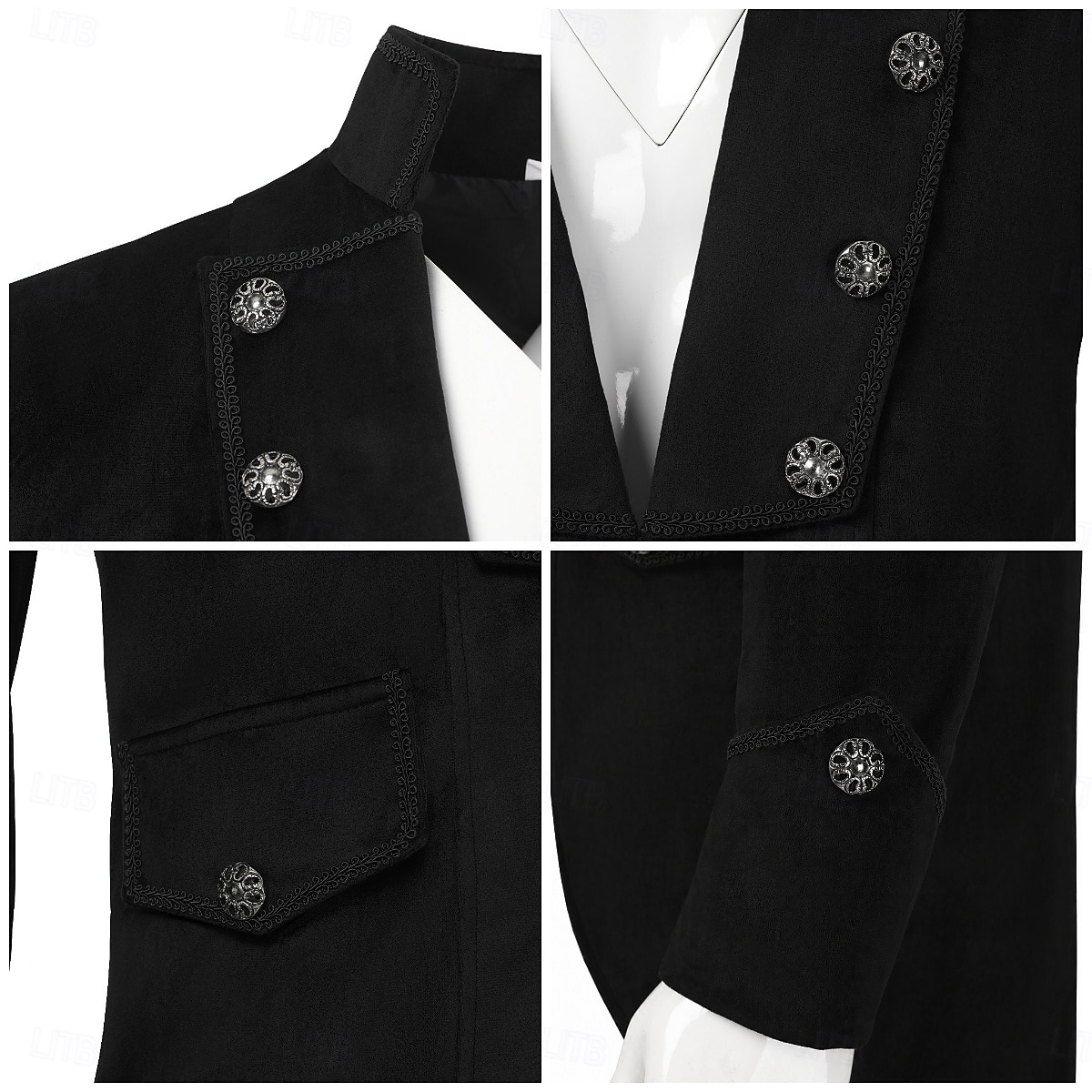 Rétro Vintage Queue-de-pie Manches longues Prince Vampire Gentleman Déguisement Homme Fantaisie Halloween Carnaval Mascarade Foire de la Renaissance LARP Adulte Manteau de 2026 ? $51.99 –P12