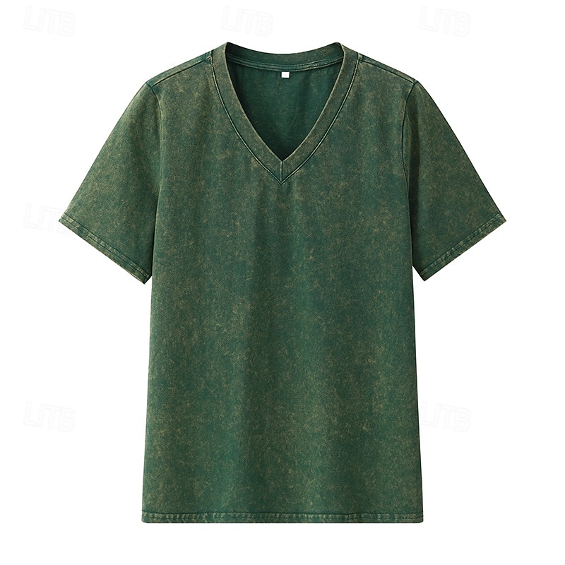 T-shirt da donna softfade™ 100% cotone - maglietta vintage di qualità a maniche corte con scollo a V del 2026 a $21.99 –P8