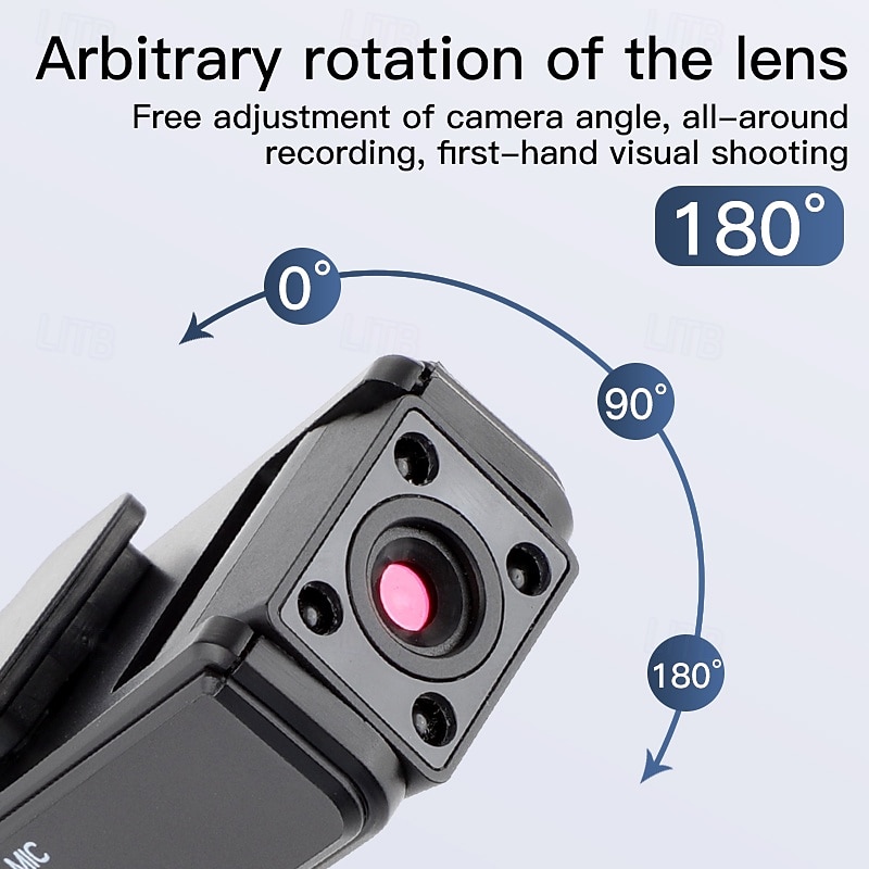 1080p HD-bodycamera met infrarood nachtzicht, mini draagbare clip-on beveiligingscamera voor thuis, kantoor en buiten, draagbare videorecorder met sportstabilisatie en activering met één druk op de 2026 - $28.99 –P16