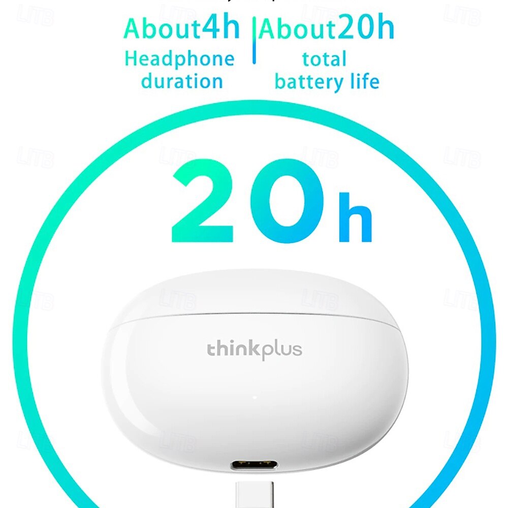 Lenovo thinkplus Wireless Earbuds, Bluetooth 5.3 Headphones with Noise Cancelling, HiFi Stereo TWS In-Ear Earphones with Mic, Charging Case, Sport Earbuds for iPhone and Android, Grey & Black 2026 - $35.99 –P3