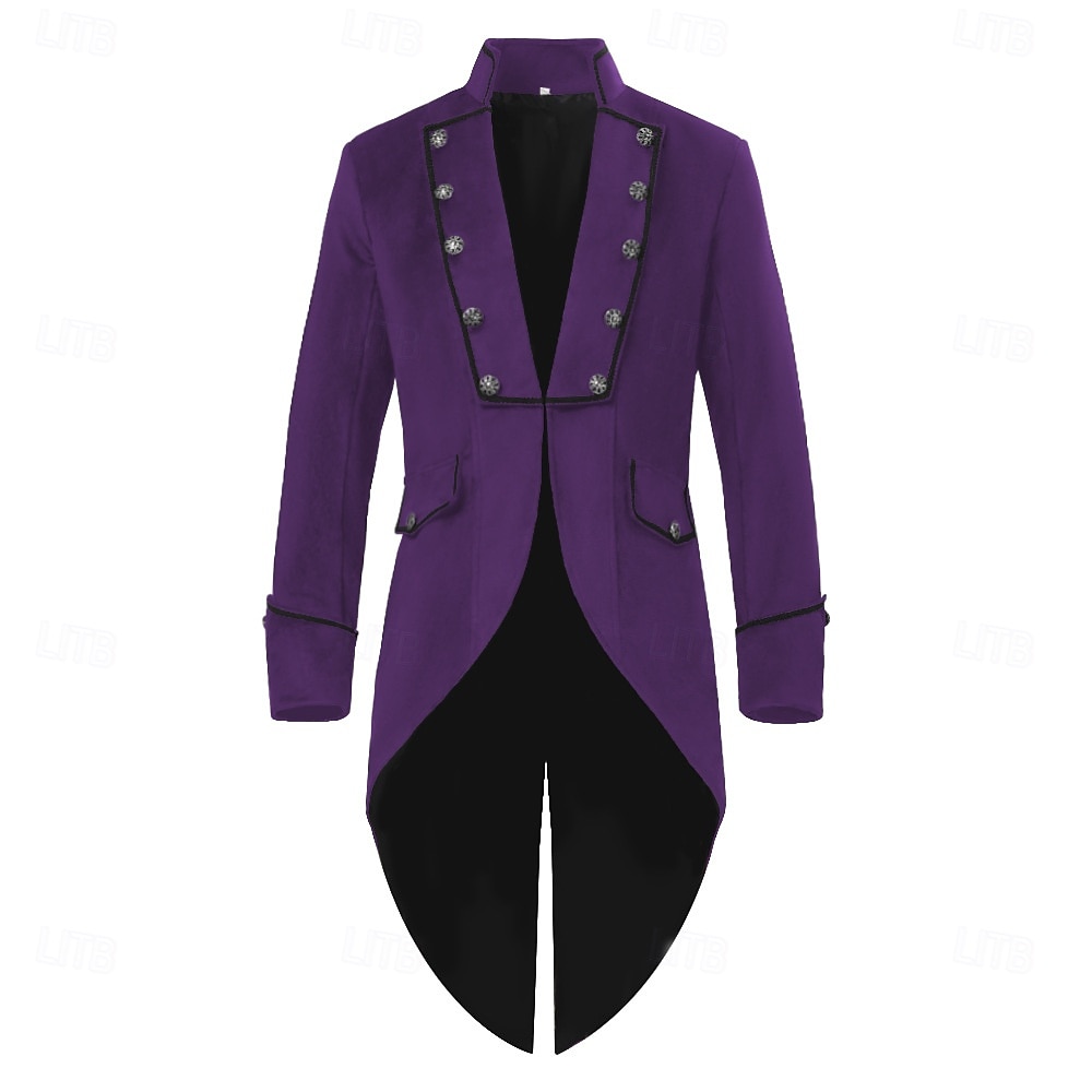 Rétro Vintage Queue-de-pie Manches longues Prince Vampire Gentleman Déguisement Homme Fantaisie Halloween Carnaval Mascarade Foire de la Renaissance LARP Adulte Manteau de 2026 ? $51.99 –P7