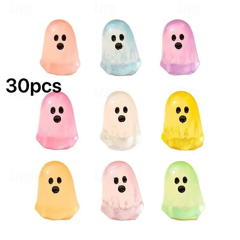30PCS Glow in The Dark Ghost Charms for Halloween, Cute Transparent White Resin Ghost Pendants for Jewelry Making, DIY Crafts, Necklace Bracelet Earrings Accessories, Mini Ghost Ornaments Gifts 2026 - $15.49 –P2