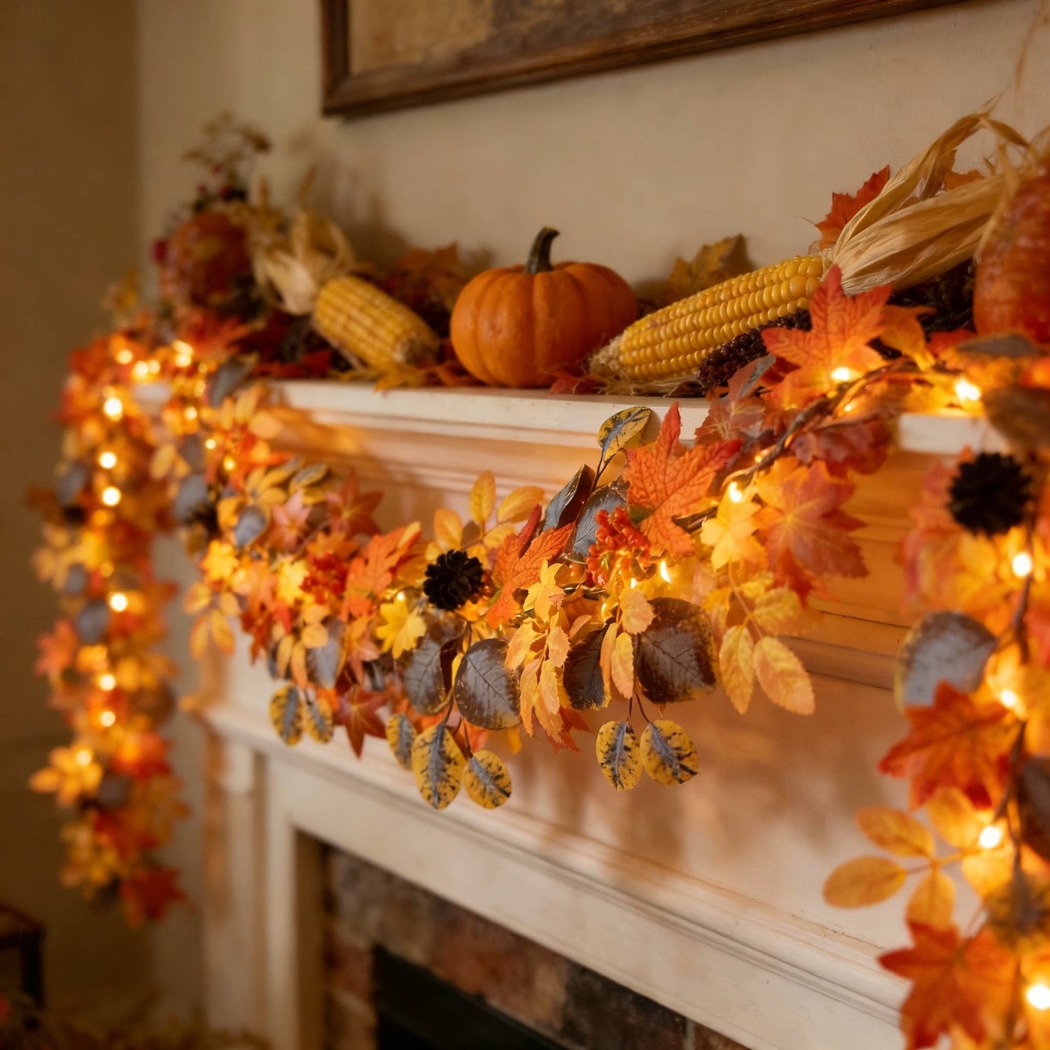 Guirlande lumineuse d'automne en forme de feuilles d'érable, décorations lumineuses d'Halloween avec vigne à baies rouges, guirlande lumineuse LED féérique pour la fête des récoltes, décoration de 2026 ? $23.99 –P3