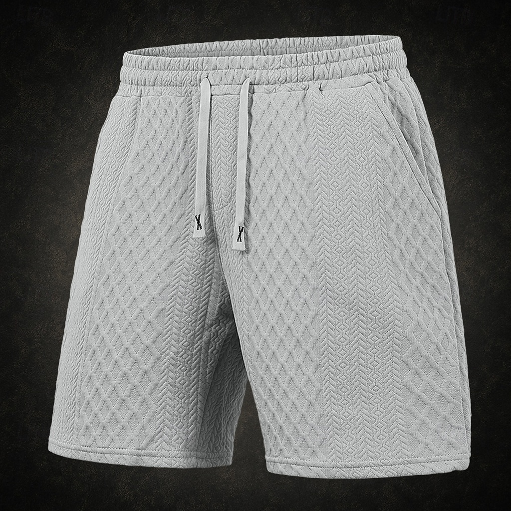 Hombre Pantalón corto Pantalones cortos de verano Pantalones cortos casuales Jacquard Con Texturas Plano Comodidad Transpirable Sobre la Rodilla Casual Exterior Playa Vacaciones Moda Blanco Caqui 2026 - $21.99 –P4