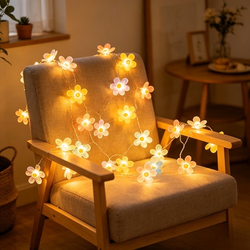 Luzes de fada românticas em forma de flor de cerejeira, 2m, 20 LEDs, estilo rústico, para decoração de interiores, ideal para casamentos, aniversários, festas, quartos, salas de estar, varandas e de 2026 por $12.99 –P3