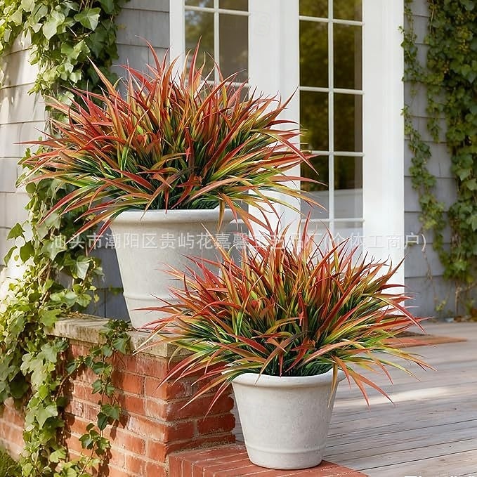 12 künstliche Pflanzen für den Außenbereich, künstliches Gras aus Kunststoff, UV-beständig, künstliche Stängel und Büsche, für Pflanzgefäße, Terrasse, Veranda, Fensterkasten, Gartenwege und als 2026 - $22.99 –P6