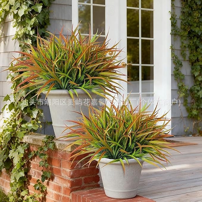 12 künstliche Pflanzen für den Außenbereich, künstliches Gras aus Kunststoff, UV-beständig, künstliche Stängel und Büsche, für Pflanzgefäße, Terrasse, Veranda, Fensterkasten, Gartenwege und als 2026 - $22.99 –P2