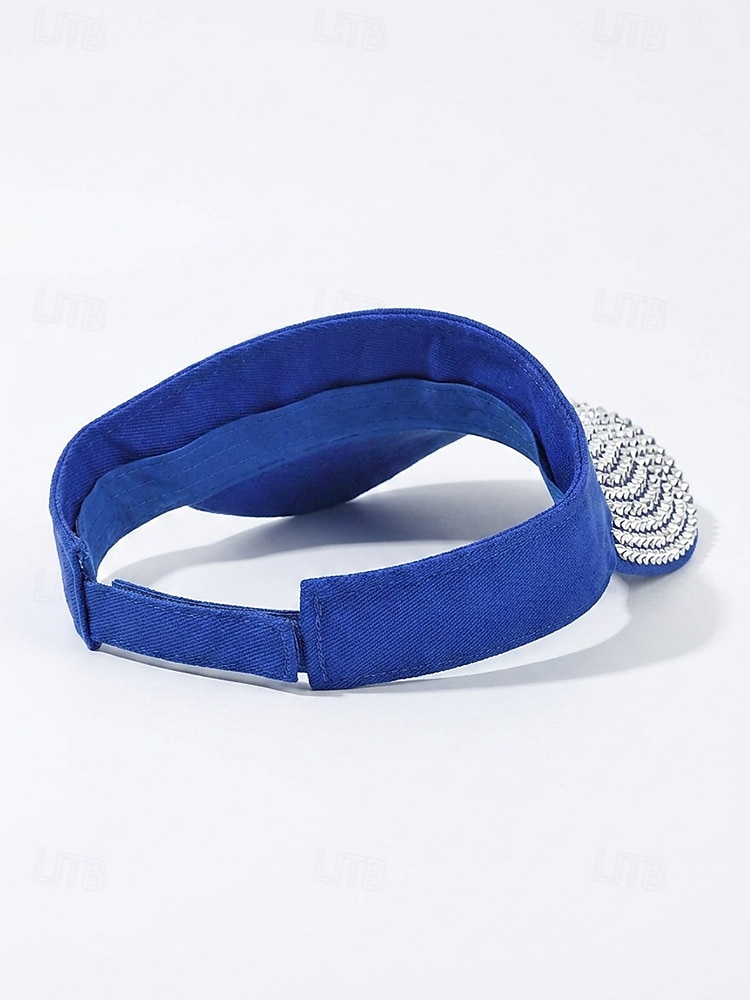 Cappello da donna con visiera patriottica e strass, in poliestere, regolabile, con parte superiore aperta, berretto estivo multicolore con bandiera americana per il 4 luglio, il giorno del 2026 a $11.99 –P7
