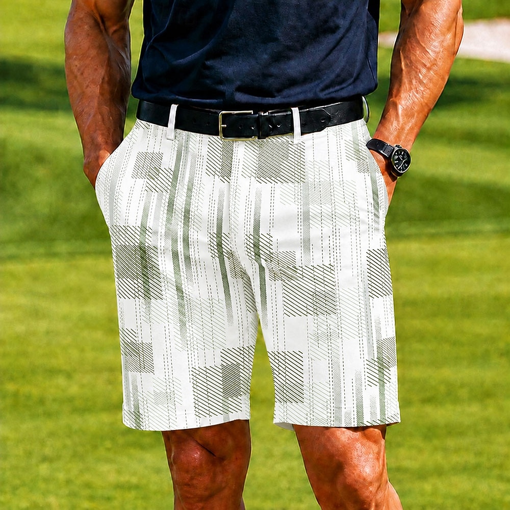 Per uomo Plaid Arte astratta Color-blocking Bermuda Pantaloncini casual Pantaloncini da golf Misura del girovita medio Business Casual Lavoro Golf Vacanza al Mare Pantaloncini a vita piatta con 4 del 2026 a $25.99 –P4