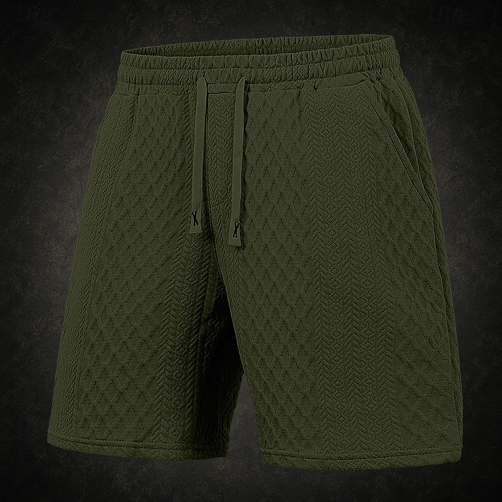 Hombre Pantalón corto Pantalones cortos de verano Pantalones cortos casuales Jacquard Con Texturas Plano Comodidad Transpirable Sobre la Rodilla Casual Exterior Playa Vacaciones Moda Blanco Caqui 2026 - $21.99 –P5