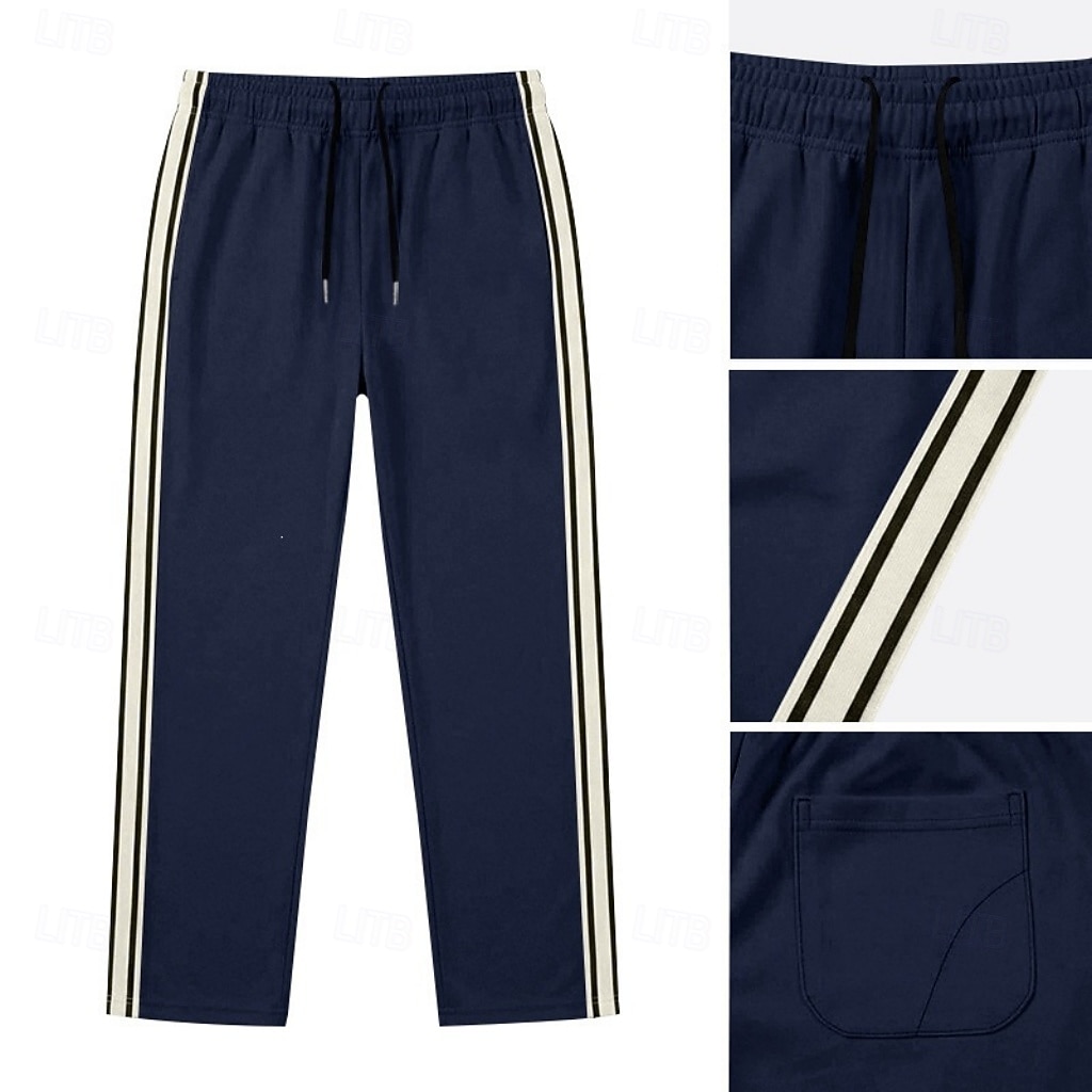 Hombre Pantalones Pantalones casuales Pantalones anchos Correa Bolsillo Cintura elástica A Rayas Comodidad Suave Casual Diario Exterior Vacaciones Moda Caqui Negro Microelástico 2026 - $21.99 –P14
