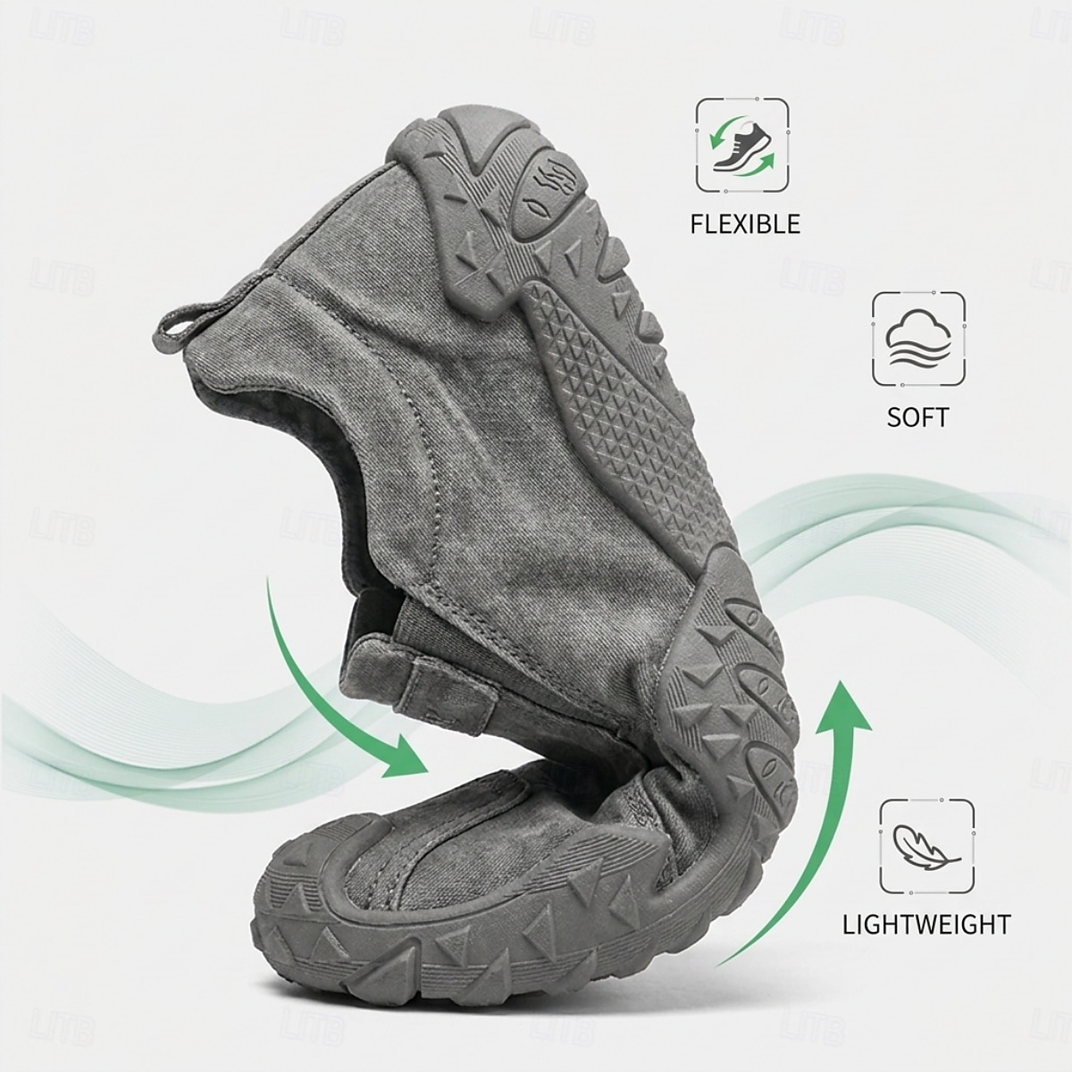 Zapatillas de senderismo grises para hombre: zapatillas ligeras con cremallera lateral para actividades al aire libre, calzado cómodo y antideslizante para senderismo, viajes y aventuras cotidianas. 2026 - $34.99 –P6