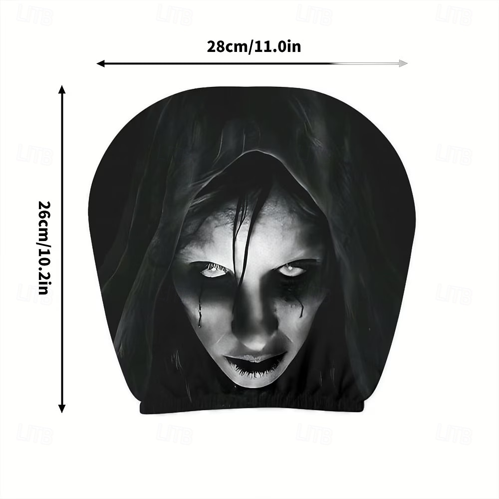 2/4 st nackstödsskydd med mörkt gotiskt häxmönster, bekväm användning i alla väder, sätesskydd för året runt, lämpliga för daglig pendling och långa resor. &Halloween-dekorationer för bilresor 2026 - $14.99 –P4
