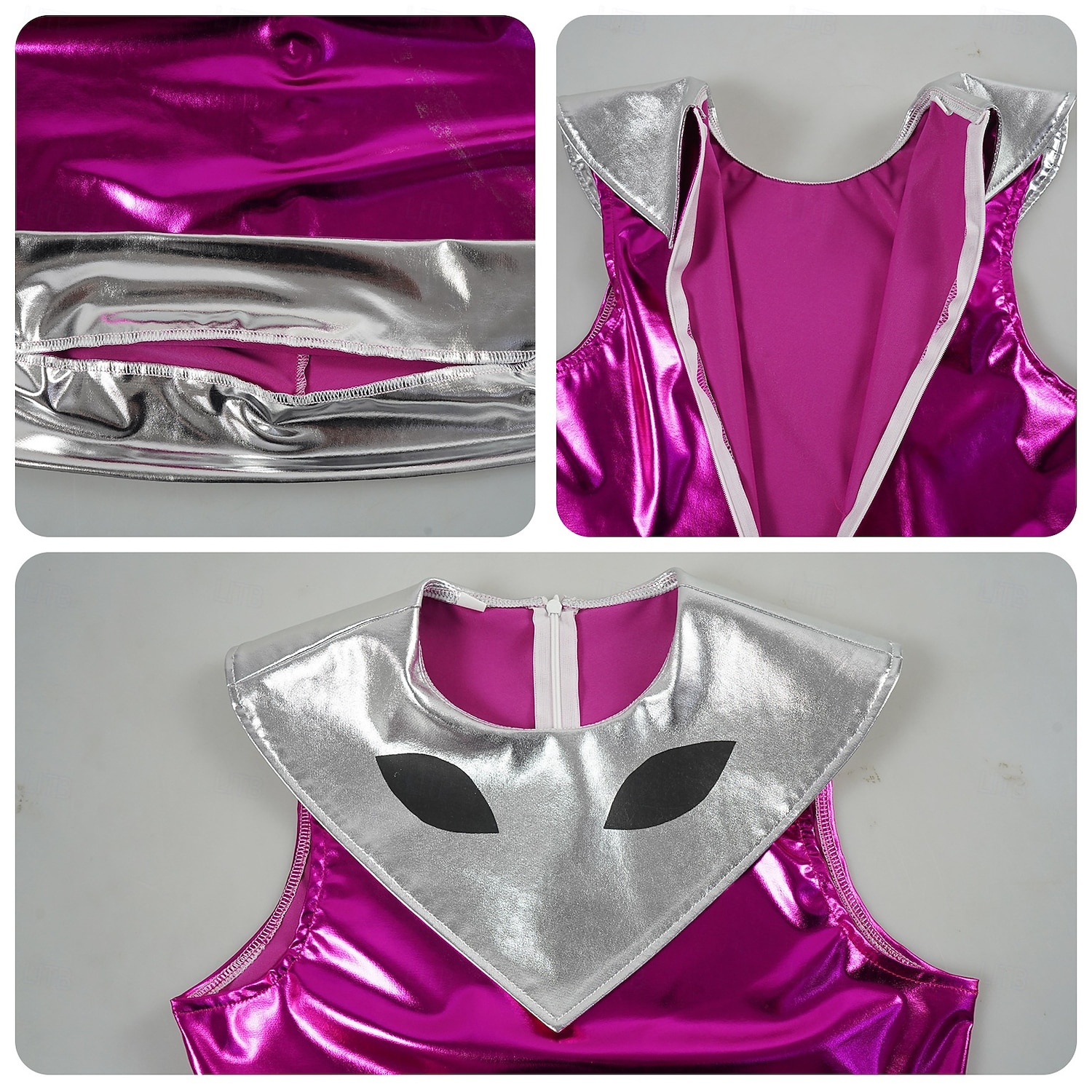 Jurken Outfits Fancy kostuum Buitenaards kostuum Ruimtemeisje Cosplay Glanzend latex patent Metallic Kinderen Volwassenen Dames Halloween Carnaval Boekenweek Feest Prestatie Aankleden 2026 - $63.99 –P3