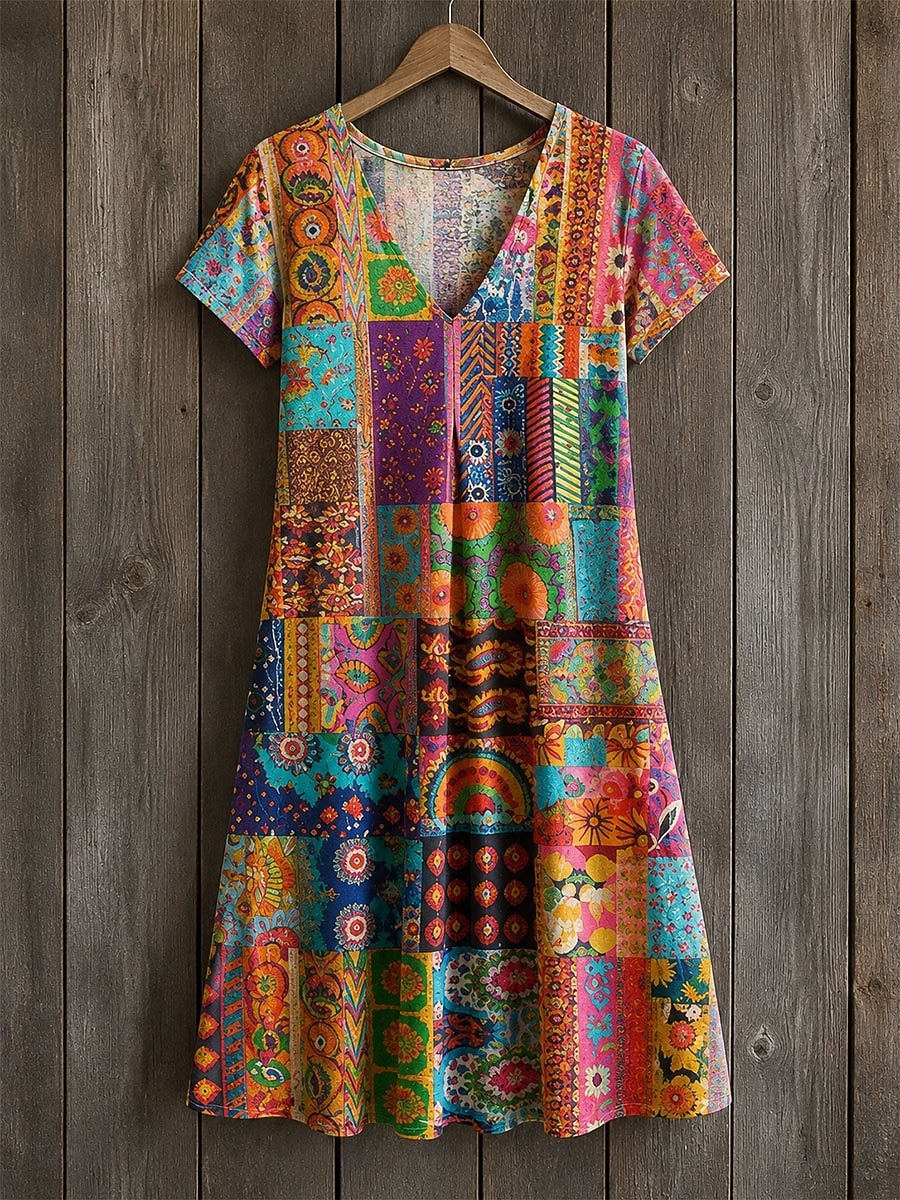 Easter Women's Knee Length Dress Shift Dress T Shirt Dress Tee Dress Summer Dress Elegant Bohemia Vacation Beach Party Holiday Regular Fit Floral Star Tropical Short Sleeve V Neck Blue White Red 2026 - $24.99 –P3