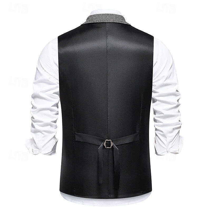 Roaring 20s 1920s Retro Vintage Waistcoat The Great Gatsby Tweed Notched Lapels Fancy Dress Men's Cocktail Party Revival Wedding Party Adults' waistcoat 2026 - $41.99 –P11