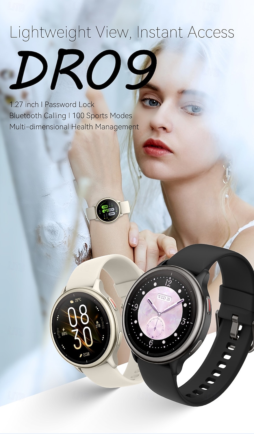 DR09 Smart Watch for Men Women (Answer/Make Call), 1.27" HD Round Display Fitness Tracker with Heart Rate Sleep Monitor SpO2, 24/7 Health Activity Tracker, IP68 Waterproof for Android iOS 2026 - $66.99 –P1
