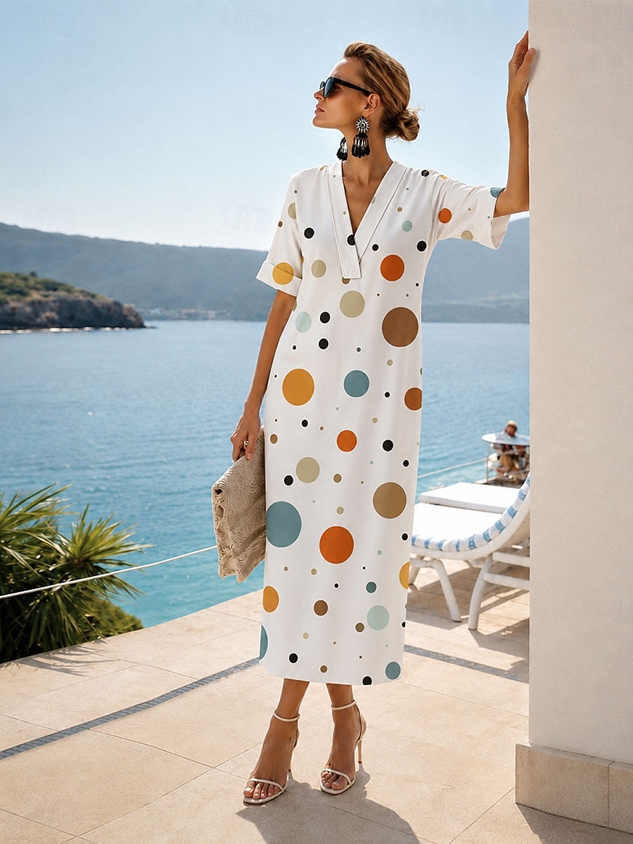 Damen Midikleid Hemdblusenkleid Sommerkleid Vintage-Kleid Abendkleid Elegant Urlaub Vintage Ellbogenärmel Heim Arbeit Strand Normale Passform Grafik Leopard Abstrakt Kurzarm V Ausschnitt Wei 2026 - $36.99 –P3
