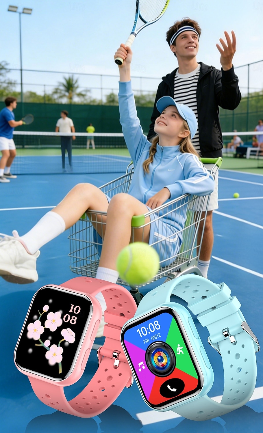 Smartwatch voor mannen en vrouwen, 1,81 inch HD touchscreen fitness tracker met hartslag- en slaapmonitor, Bluetooth-belfunctie, ademende geperforeerde sportband, IP68 waterdicht. 2026 - $19.99 –P12