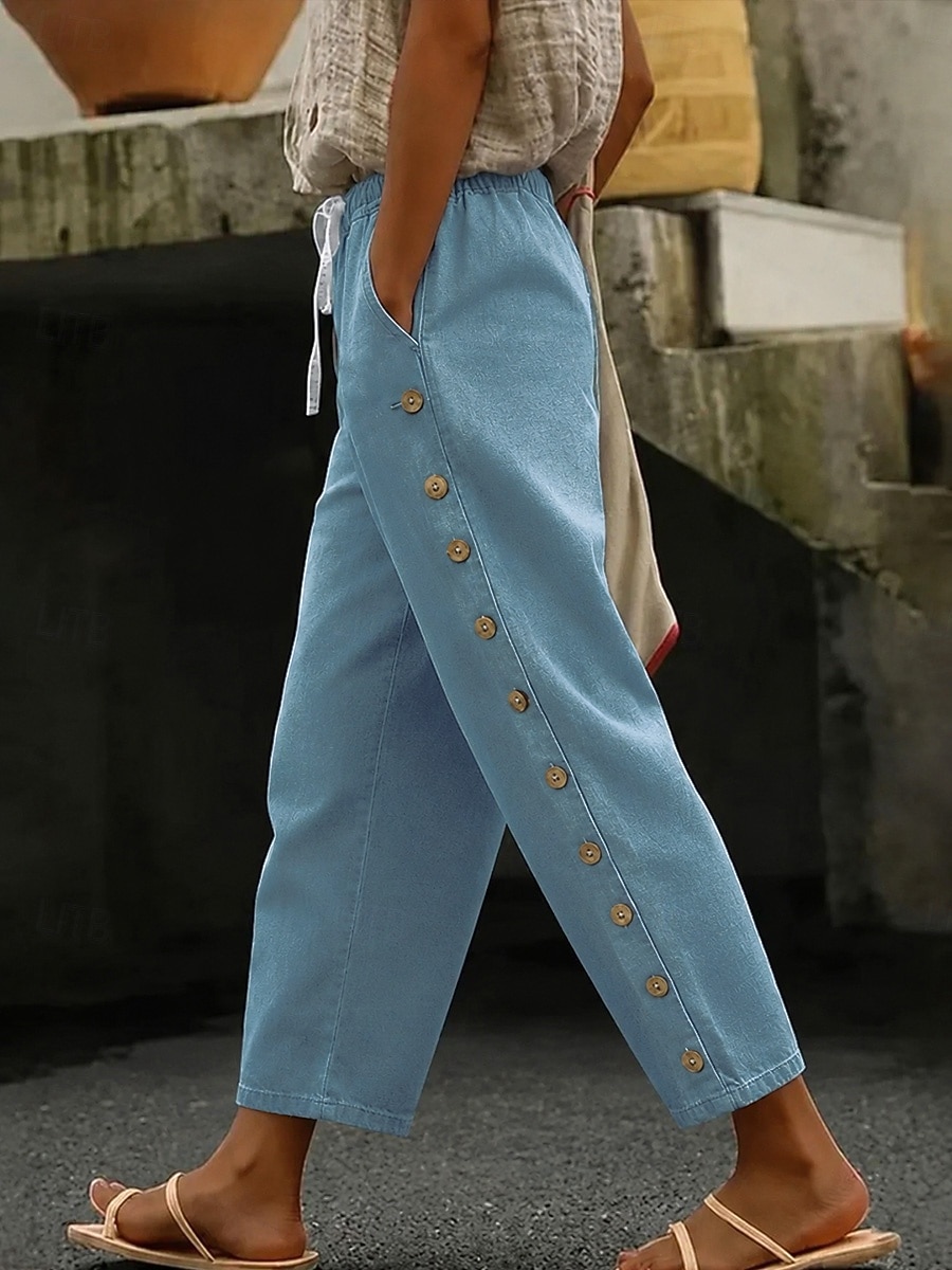 Women's Jeans denim Chinos Casual Pants Fashion Full Length High Waist Comfort Inelastic Vacation Formal Blue Black Green Khaki Summer Spring Regular Fit 2026 - $36.99 –P1