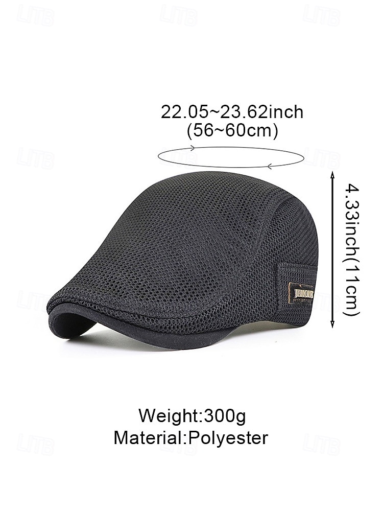 Men's Breathable Mesh Flat Cap Hat, Adjustable Polyester Summer Hat, Lightweight Casual Classic Travel Headwear, Multi-Color Summer Outdoor Sun Protection Cap 2026 - $14.99 –P9