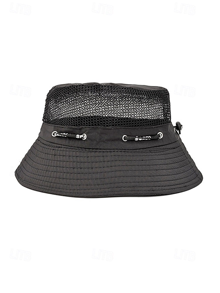 Ademende mesh bucket hat voor heren, lichtgewicht zomerzonnehoed van polyester met verstelbare pasvorm, pet voor buitenactiviteiten zoals vissen, wandelen en reizen, boonie hat met UV-bescherming, 2026 - $11.99 –P6