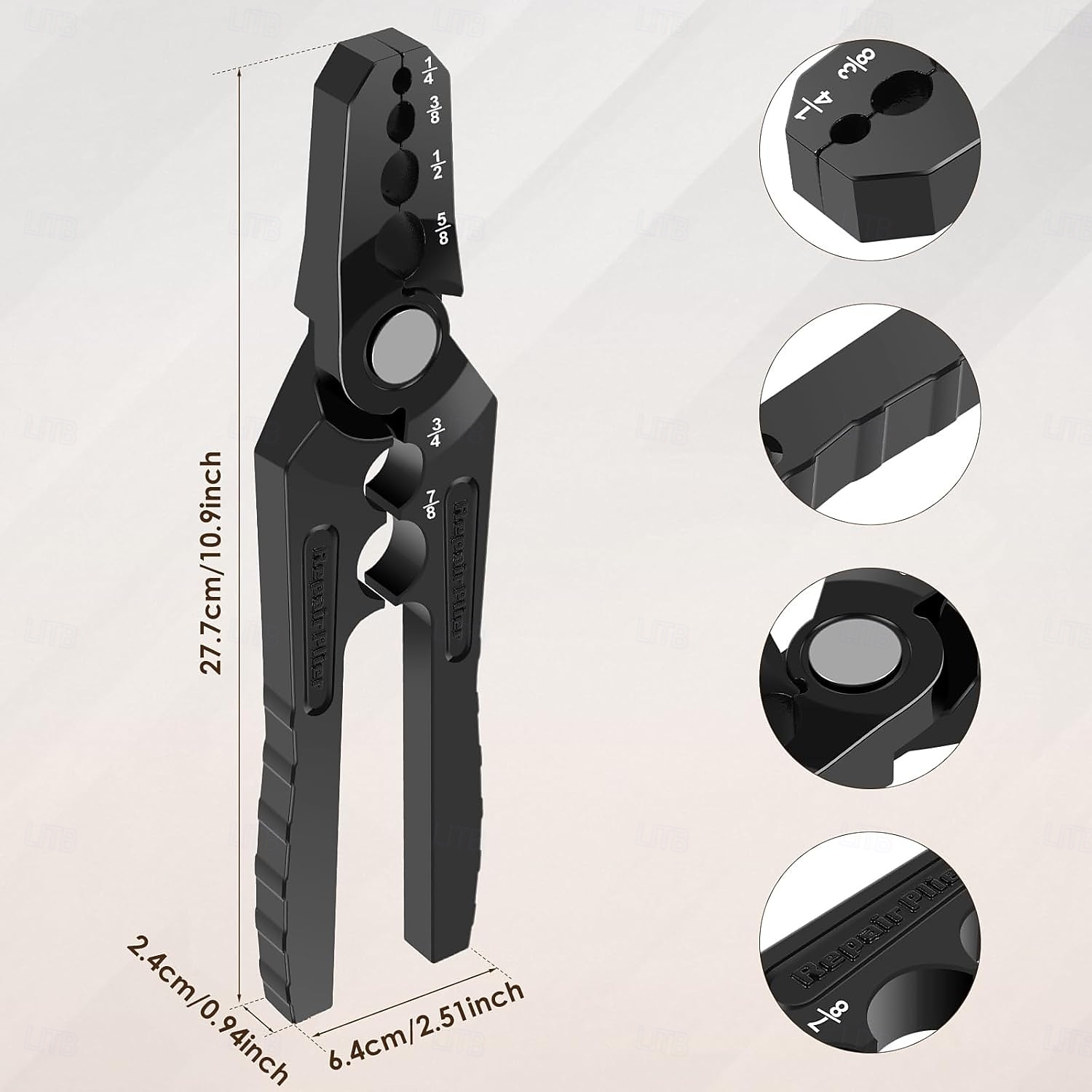 6-Hole Multi-Size Copper Pipe Repair & Rounding Tool, Copper Tube Rounder 6 Hole Aluminum Alloy Pipe Rounding, Suitable for 1/4, 3/8, 1/2, 5/8, 3/4, and 7/8 inch Coppers Aluminum Pipes 2026 - $44.99 –P6