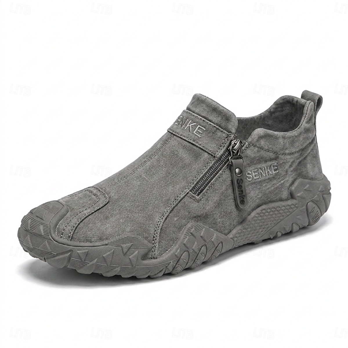 Zapatillas de senderismo grises para hombre: zapatillas ligeras con cremallera lateral para actividades al aire libre, calzado cómodo y antideslizante para senderismo, viajes y aventuras cotidianas. 2026 - $34.99 –P8