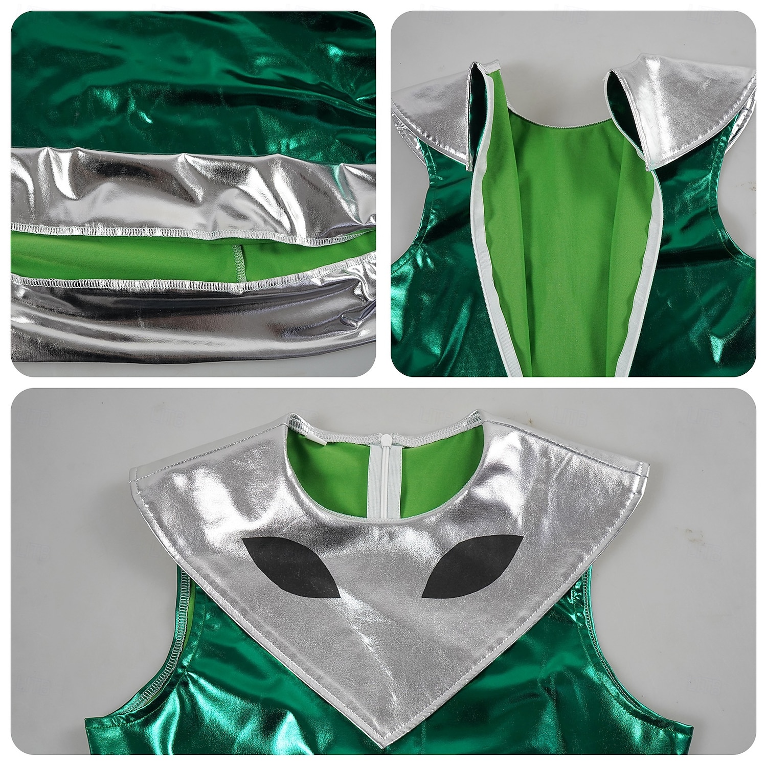 Jurken Outfits Fancy kostuum Buitenaards kostuum Ruimtemeisje Cosplay Glanzend latex patent Metallic Kinderen Volwassenen Dames Halloween Carnaval Boekenweek Feest Prestatie Aankleden 2026 - $63.99 –P6