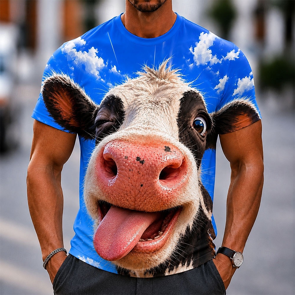 Per uomo Animale mucche Maglietta Manica Corta maglietta Stampa 3D Girocollo Camicia Divertente Casuale Quotidiano Streetwear Blu Blu 2# Blu 1# Estate Primavera Abbigliamento S M L XL 2XL 3XL del 2026 a $19.99 –P2