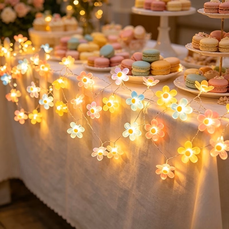 Luzes de fada românticas em forma de flor de cerejeira, 2m, 20 LEDs, estilo rústico, para decoração de interiores, ideal para casamentos, aniversários, festas, quartos, salas de estar, varandas e de 2026 por $12.99 –P1