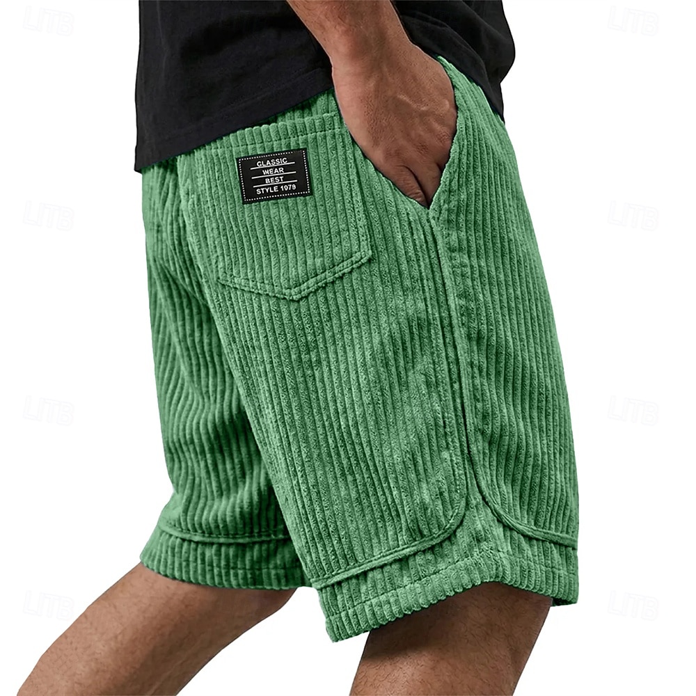 Per uomo Shorts Pantaloncini casual Pantaloncini di velluto a coste Tasca Elastico in vita Semplice Tinta unita Comodità Traspirante Lunghezza al ginocchio Casuale All'aperto Spiaggia Vacanza Moda del 2026 a $28.99 –P1